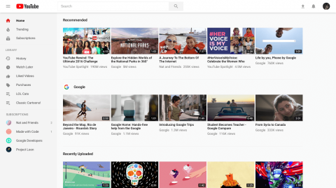Youtube rafrachit le Design de son Interface